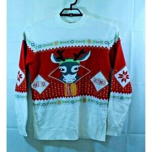 Vintage Smirnoff Vodka Mens Ugly Christmas Sweater Reindeer Mule Tide Size S USA